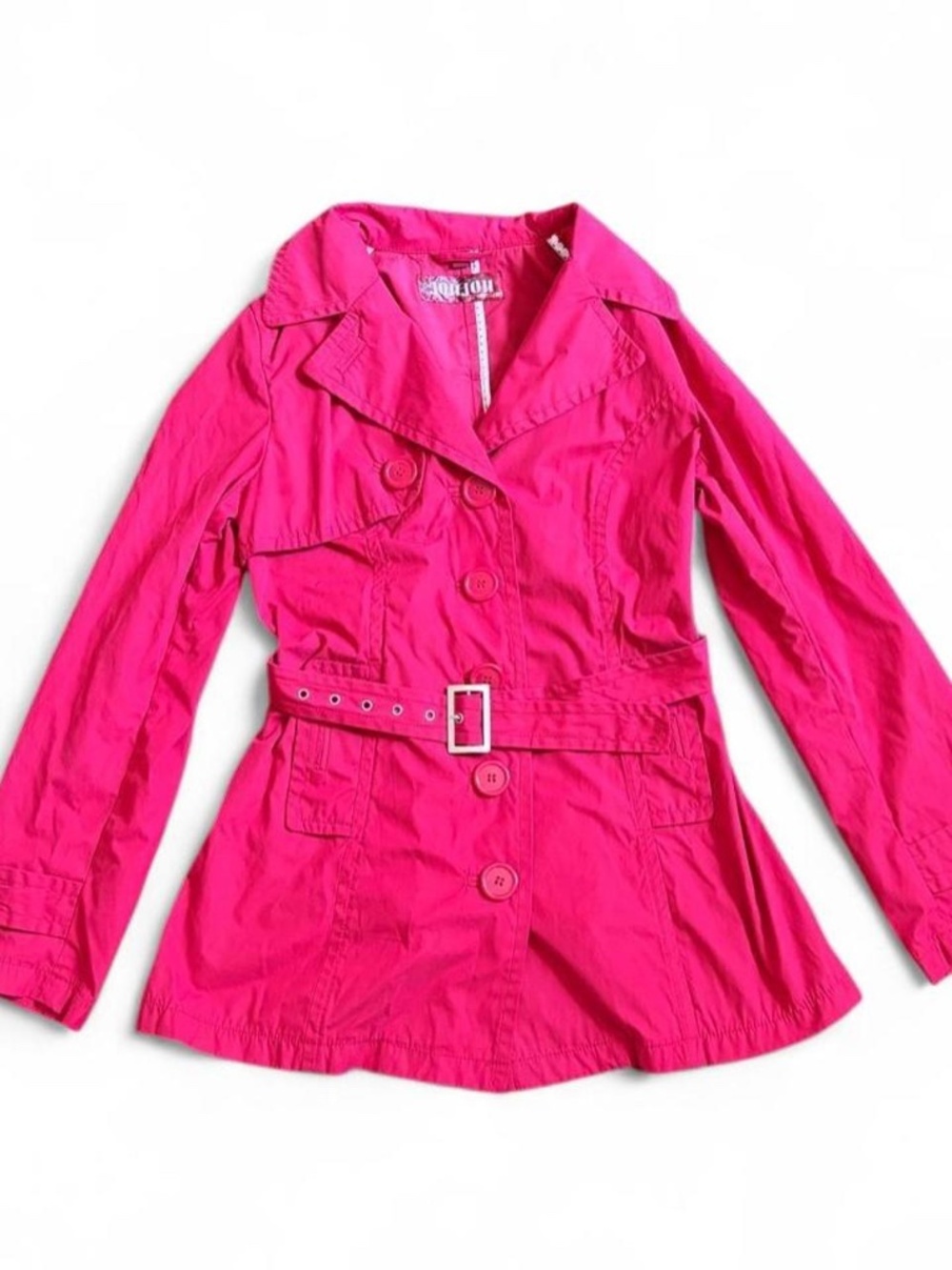 Vintage JOUJOU RED trench coat with belt
